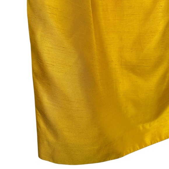 JENNY YOO Silk Cocktail Dress Size 4 Marigold Yellow Bridesmaid - Picture 7 of 11